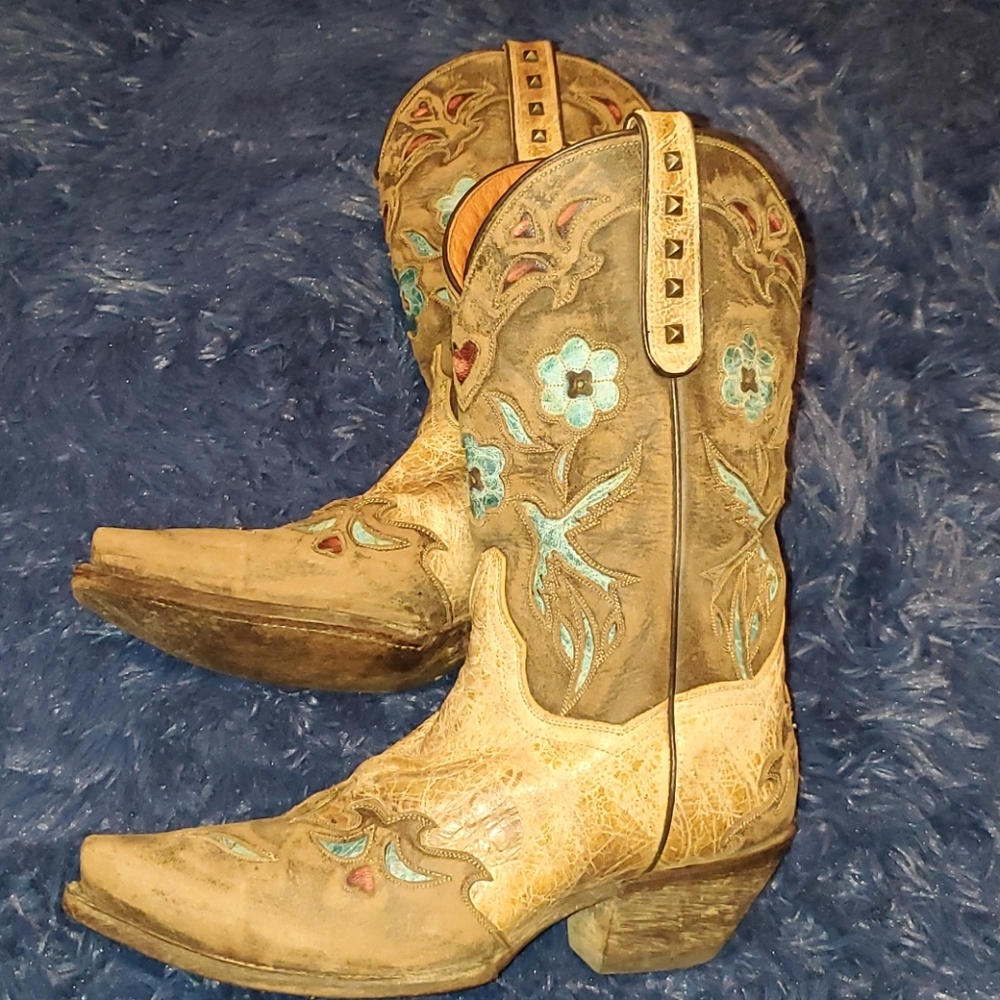 Dan Post Floral Cowboy Boots - Picture 7 of 8